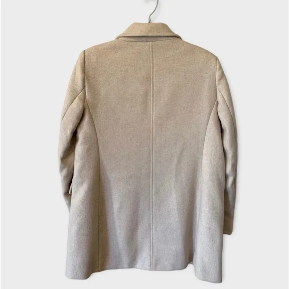 ZARA Wool Double Breasted Peacoat Tan Large - Picture 3 of 10